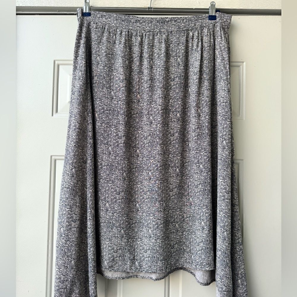 Eileen Fisher All Over Print Midi Skirt Size L